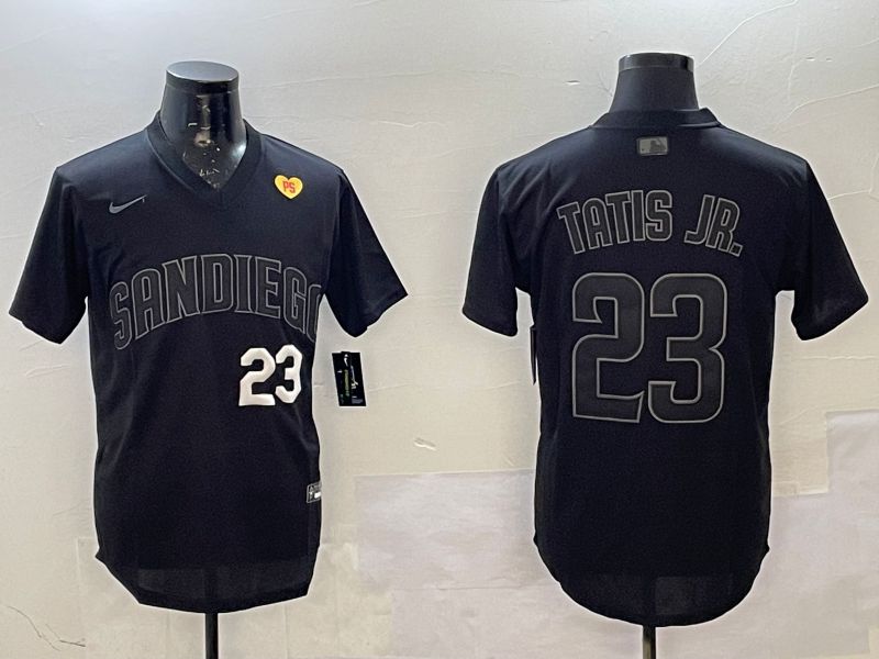Men San Diego Padres #23 Tatis jr Black Throwback Game 2025 Nike MLB Jersey style 7->san diego padres->MLB Jersey